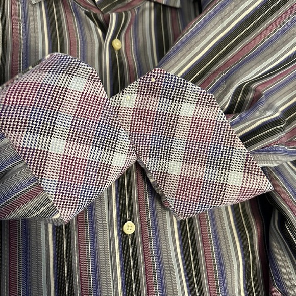 Thomas Dean Shirt Mens XXL MultiColored Striped‎ Flip Cuff Long Sleeve - Picture 6 of 6